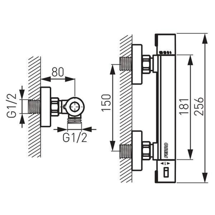 Ferro TRM7 - Baterie Dus Termostatica Trinity Safe touch