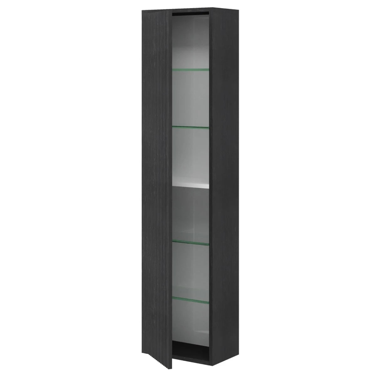 Dulap baie suspendat, Savini Due Sidney 2320C/F45, 1 usa, negru, 33.7 x 16 x 138.6 cm