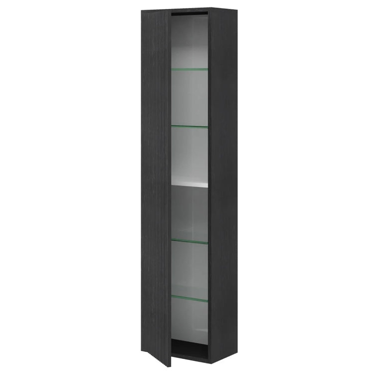 Dulap baie suspendat, Savini Due Sidney 2320C/F45, 1 usa, negru, 33.7 x 16 x 138.6 cm