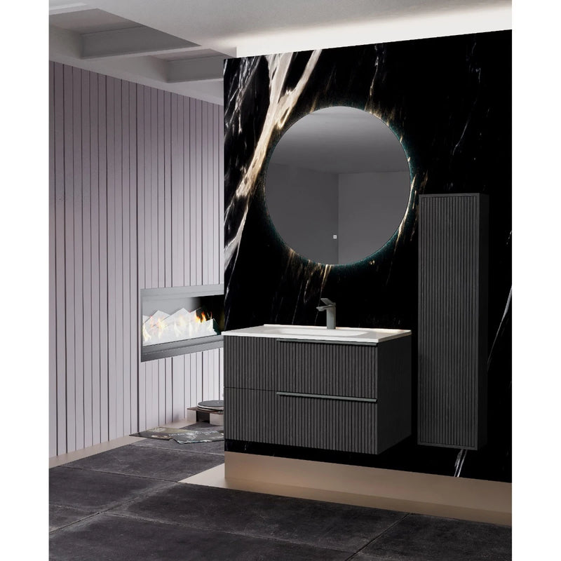 Dulap baie suspendat, Savini Due Sidney 2320C/F45, 1 usa, negru, 33.7 x 16 x 138.6 cm-4
