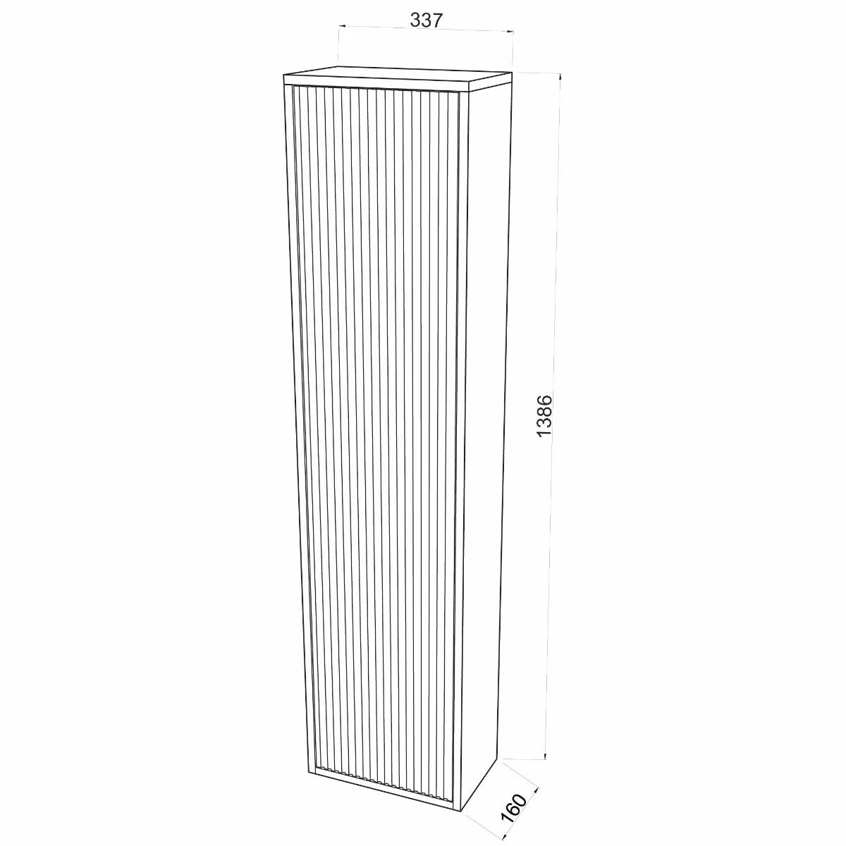 Dulap baie suspendat, Savini Due Sidney 2320C/F45, 1 usa, negru, 33.7 x 16 x 138.6 cm
