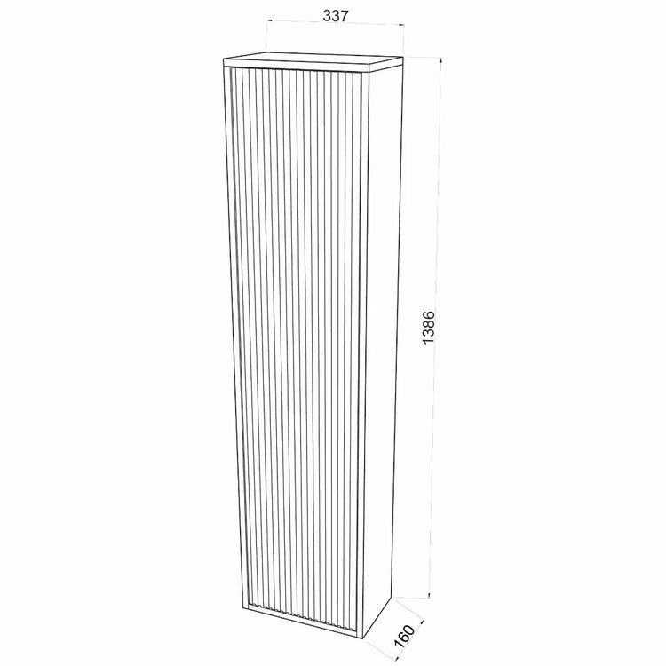 Dulap baie suspendat, Savini Due Sidney 2320C/F45, 1 usa, negru, 33.7 x 16 x 138.6 cm
