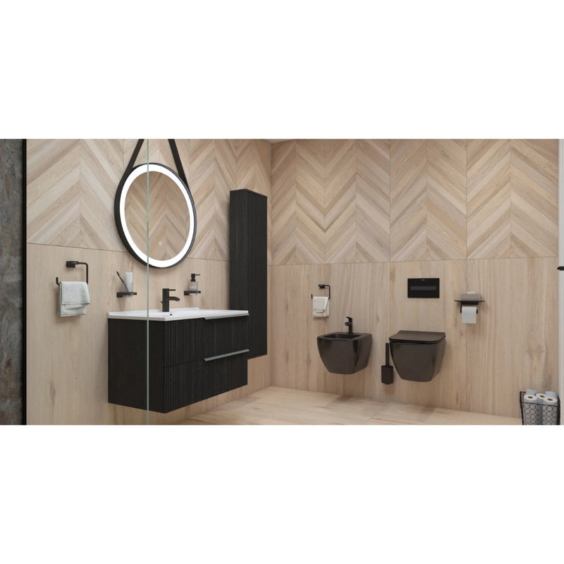 Dulap baie suspendat, Savini Due Sidney 2320C/F45, 1 usa, negru, 33.7 x 16 x 138.6 cm-5