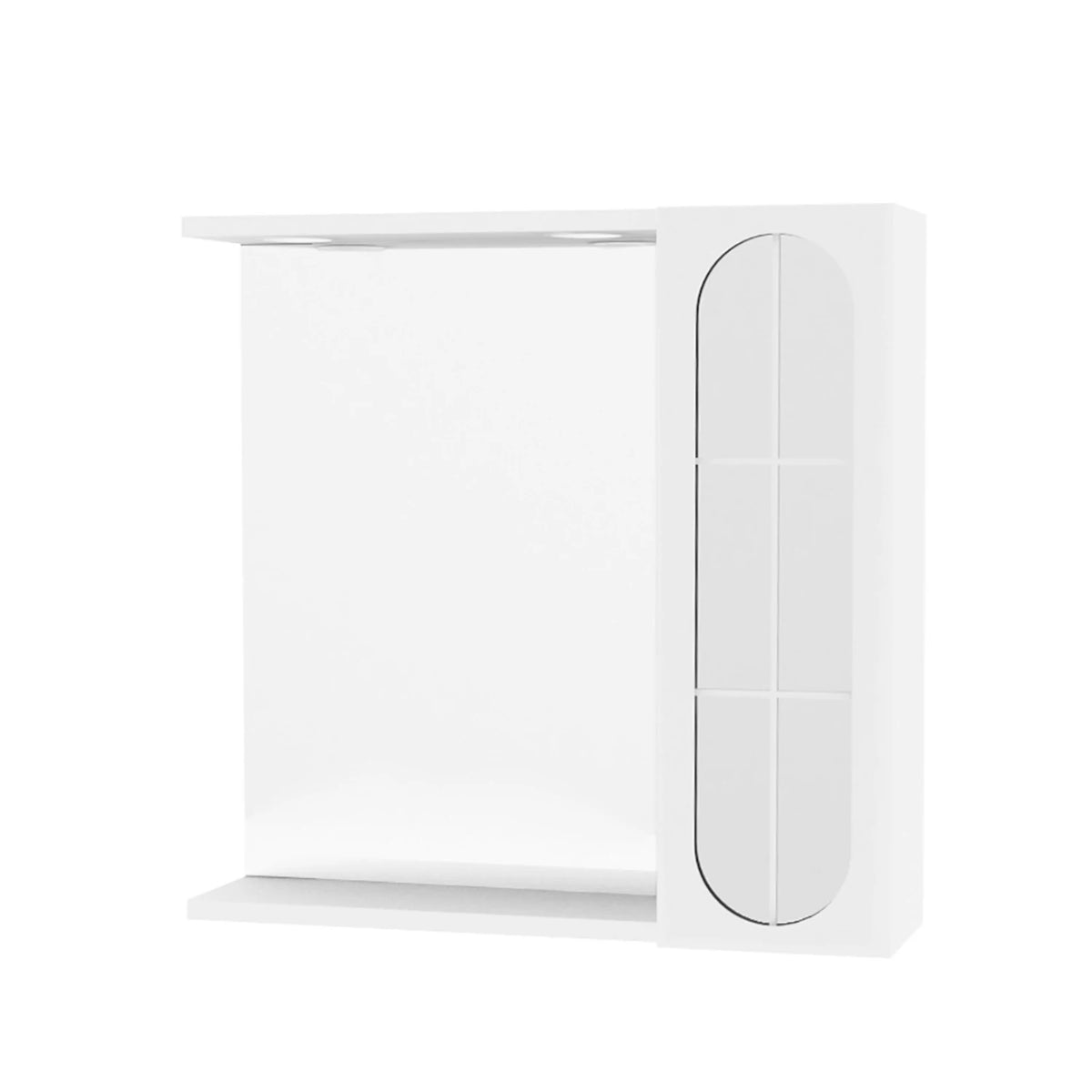 Dulap baie cu oglinda si iluminare, o usa, dreapta, Savini Due Eko 938D/LED, 58.4 x 15.1 x 57.1 cm
