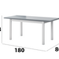 Set masa extensibila 140-180x80 cm cu 6 scaune tapitate, mb-21 modena1 si s-38 boss14 b24b, alb/grafit, lemn masiv de fag, stofa