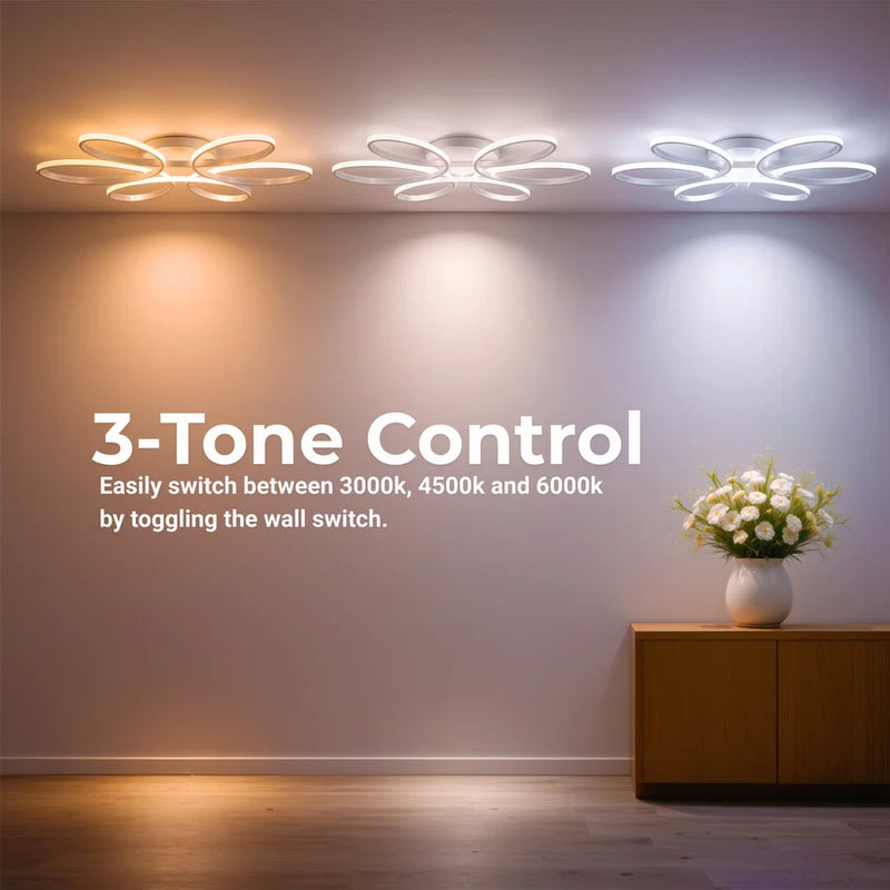 Lustra LED cu telecomanda ELIZA, 63W, lumina Rece/Calda/Neutra, Dimabila, Alb-3