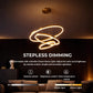 Lustra LED suspendata cu telecomanda ELIZABETH, 85W, 3 Cercuri, lumina Rece/Calda/Neutra, Dimabila, Auriu Lucios, Inaltime Reglabila