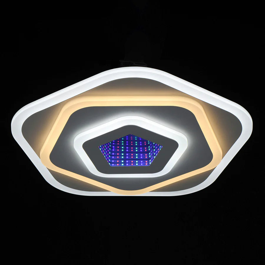 Lustra LED NEXA 3D 39W, Diametru 23cm, lumina Rece/Calda/Neutra , Alb