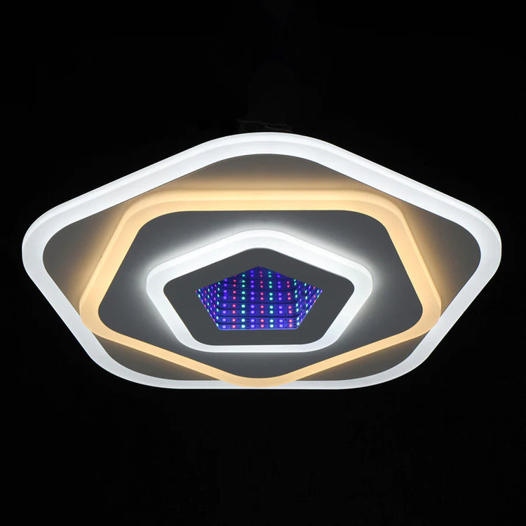 Lustra LED NEXA 3D 39W, Diametru 23cm, lumina Rece/Calda/Neutra , Alb