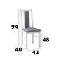 Set masa extensibila 140-180x80 cm cu 6 scaune tapitate, mb-21 modena1 si s-38 boss14 b24b, alb/grafit, lemn masiv de fag, stofa