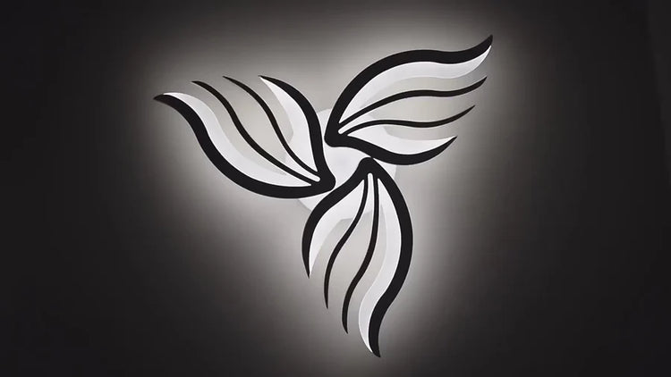 Lustra LED cu telecomanda SAKURA 37W, 3 Petale, lumina Rece/Calda/Neutra, Dimabila, Alb