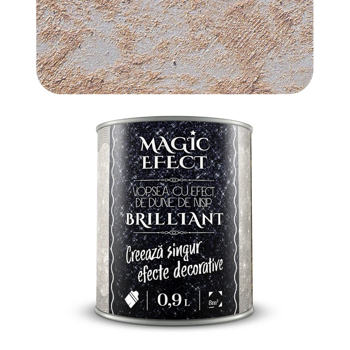 Vopea decorativa pe baza de apa, interior, Magic Efect Brilliant, efect dune de nisip, brilliant C03 / maro, 0.9 L