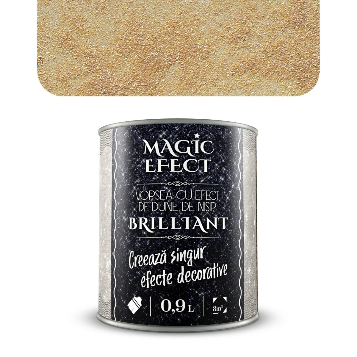 Vopea decorativa pe baza de apa, interior, Magic Efect Brilliant, efect dune de nisip, brilliant C05 / bej, 0.9 L