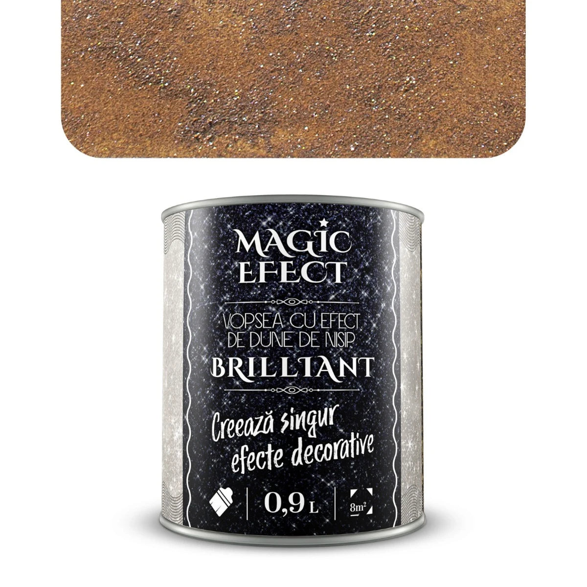 Vopea decorativa pe baza de apa, interior, Magic Efect Brilliant, efect dune de nisip, brilliant C07 / maro, 0.9 L