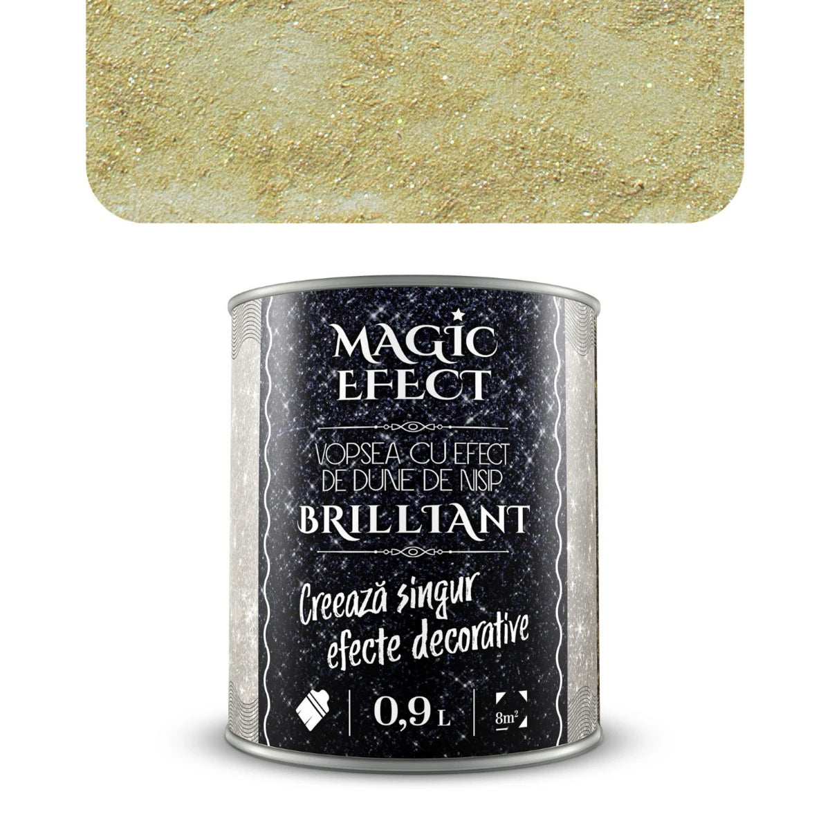 Vopea decorativa pe baza de apa, interior, Magic Efect Brilliant, efect dune de nisip, brilliant C08 / verde, 0.9 L