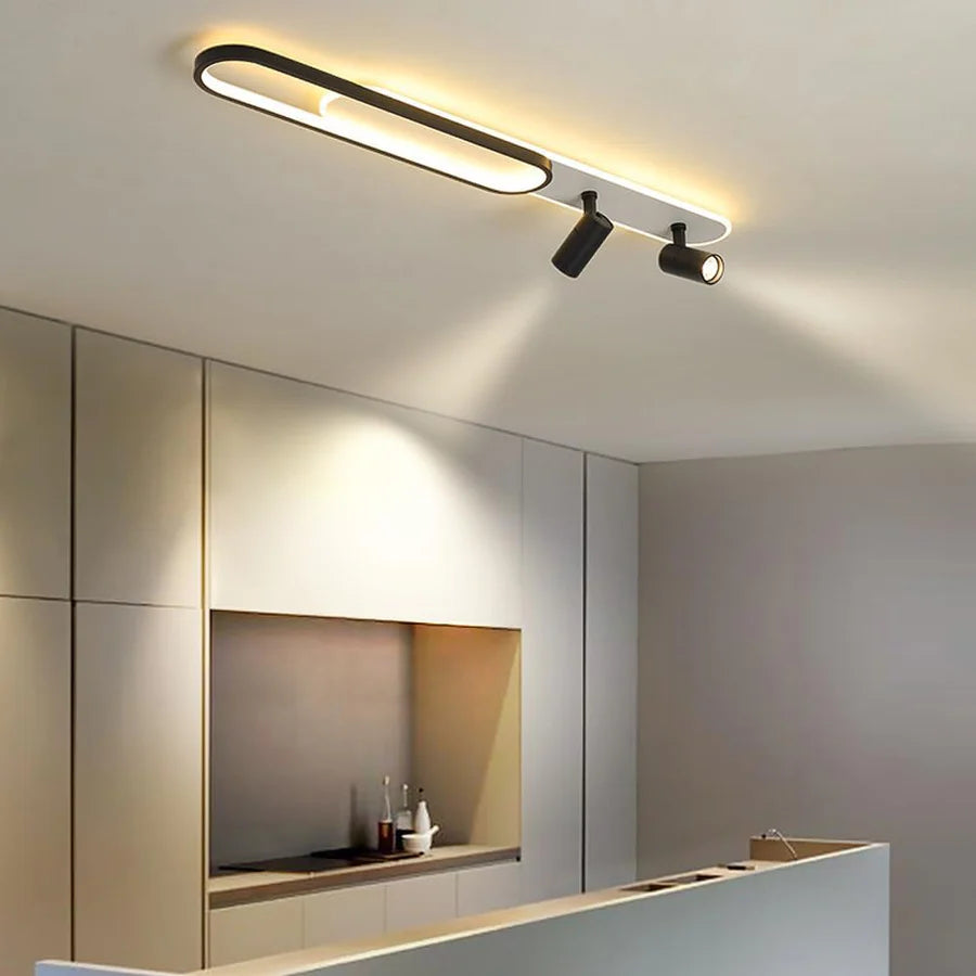 Lustra LED cu Proiector Reglabil FISSO Camilla 70W, lumina Rece/Calda/Neutra, Negru