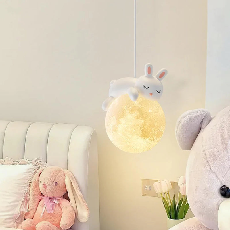 Lustra BUNNY, 1xE27, D15 cm, Metal Rasina, Alb-1