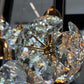 Candelabru Cristal LED KILKENNY Culmino, 144W, Lumina Neutra, Diametru 60cm, Auriu