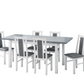 Set masa extensibila 140-180x80 cm cu 6 scaune tapitate, mb-21 modena1 si s-38 boss14 b24b, alb/grafit, lemn masiv de fag, stofa