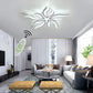 Lustra LED cu telecomanda SAKURA 62W, 5 Petale, lumina Rece/Calda/Neutra, Dimabila, Alb