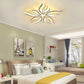 Lustra LED cu telecomanda SAKURA 62W, 5 Petale, lumina Rece/Calda/Neutra, Dimabila, Alb
