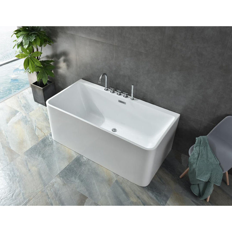 Cada baie freestanding Bella WB-834, acril, 170 x 75 x 58 cm, alb