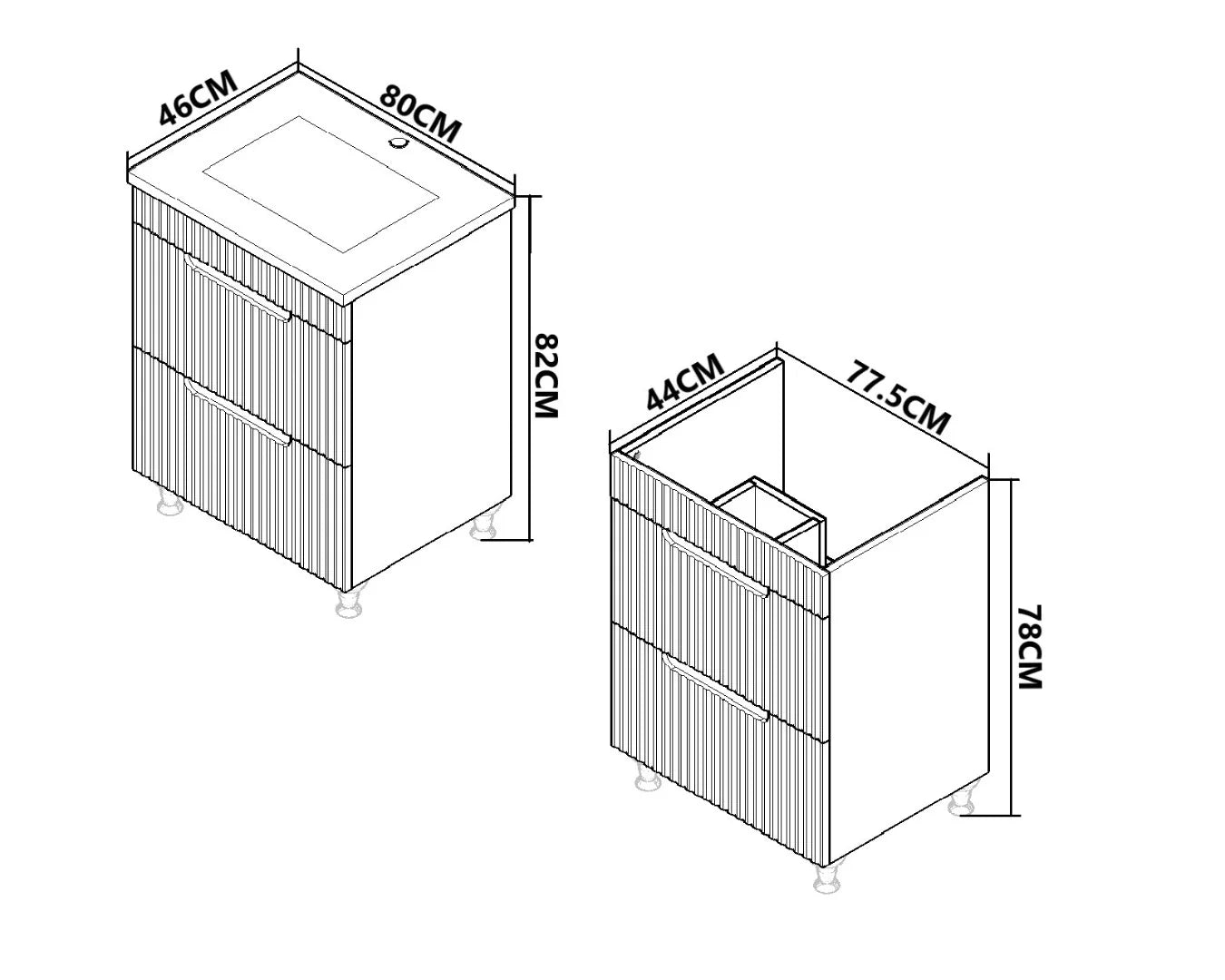 SERIA 033 - MOBILIER BAIE 80CM SRT ALB - LV2080