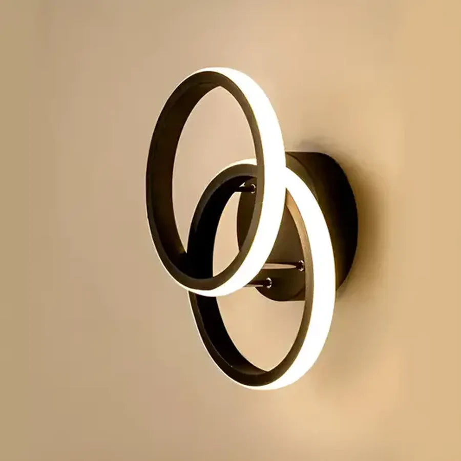 Lustra LED VERTEX CIRCULA 21W, 2 Cercuri, Rame Metalice, lumina Rece/Calda/Neutra, Negru