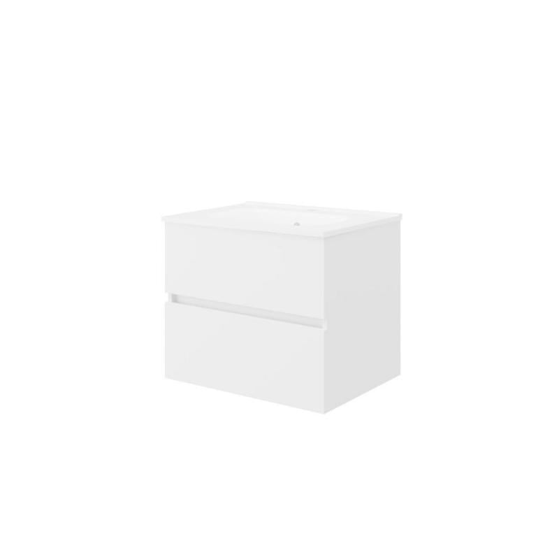 Mobilier baie, Savini, Easy, suspendat, cu lavoar, pal, alb lucios, 61.5x46.5x53cm-2