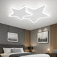 Lustra LED cu telecomanda 41W, Stele, lumina Rece/Calda/Neutra, Dimabila, Alb