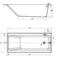 Cadă 170x75 cm, picioare incluse, albă S301-226