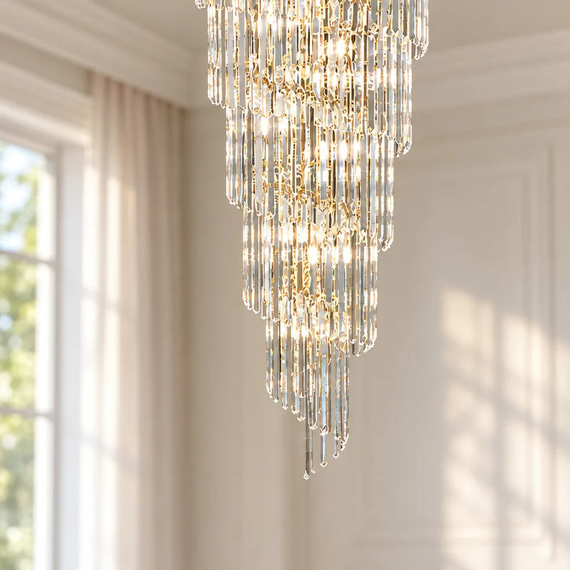 Candelabru Cristal BELLARIVA 27xE14, D60 cm, Auriu, Metal si Cristal-5