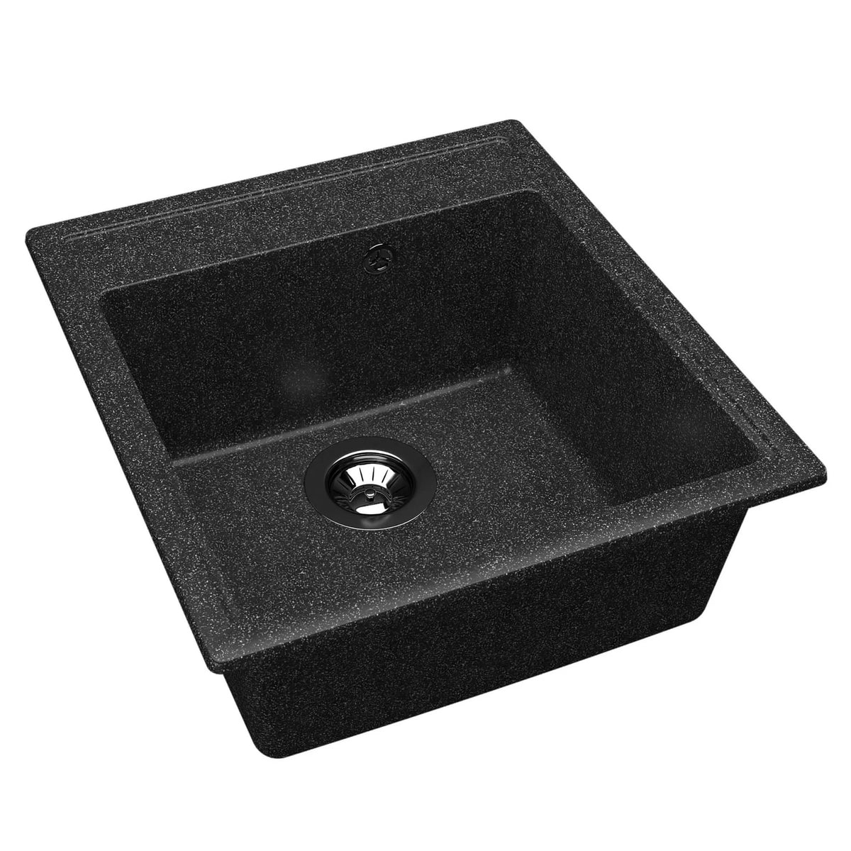 Chiuveta bucatarie Dr. Gans Nika, granit/compozit, incastrabila, negru, adancime 20 cm, 47 x 51 cm