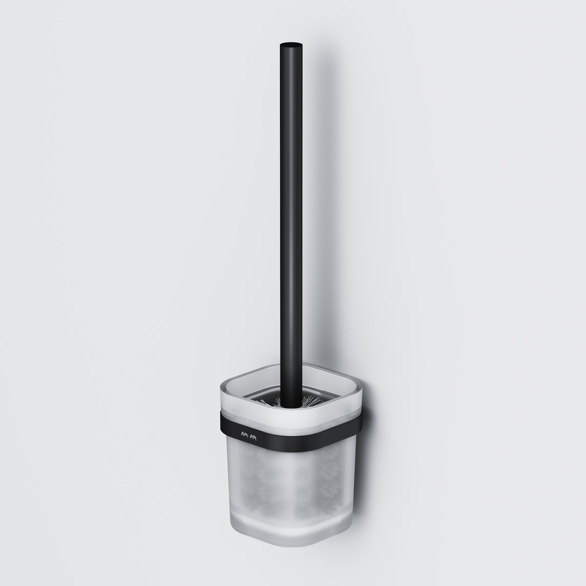 A8F33322 - FUNC Perie WC + Suport Sticla Negru Mat + Alb Mat AM&PM-2