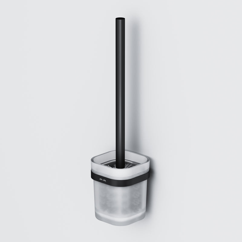 A8F33322 - FUNC Perie WC + Suport Sticla Negru Mat + Alb Mat AM&PM-2