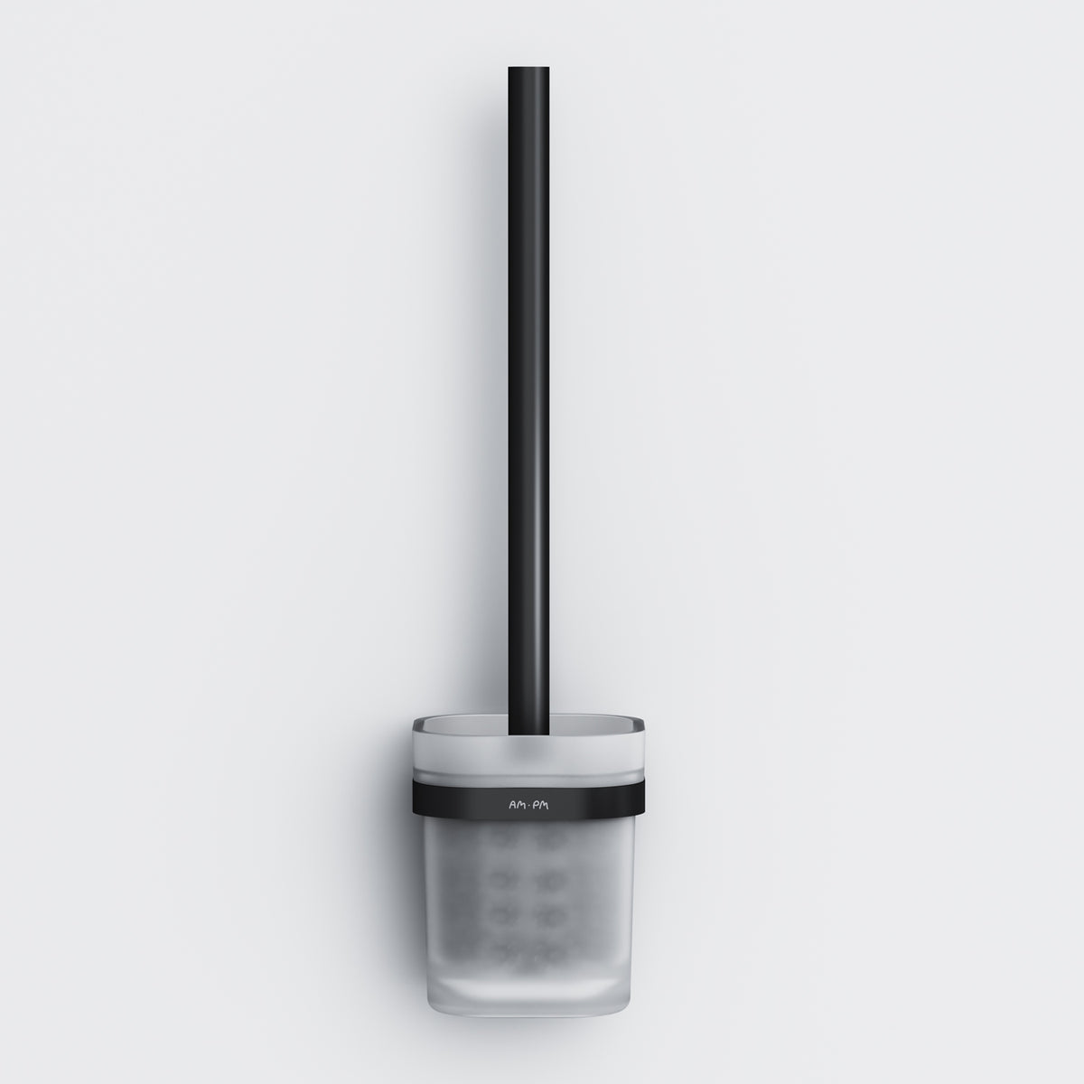 A8F33322 - FUNC Perie WC + Suport Sticla Negru Mat + Alb Mat AM&PM-4