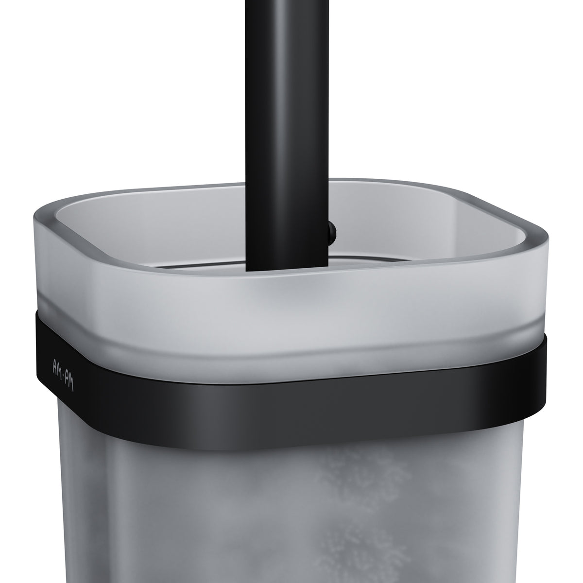 A8F33322 - FUNC Perie WC + Suport Sticla Negru Mat + Alb Mat AM&PM-5