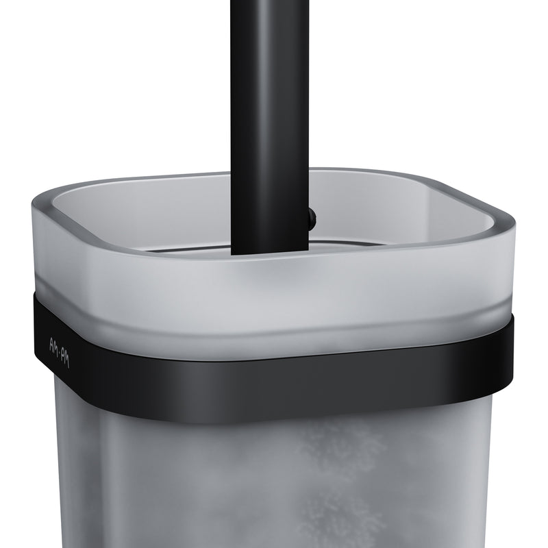 A8F33322 - FUNC Perie WC + Suport Sticla Negru Mat + Alb Mat AM&PM-5