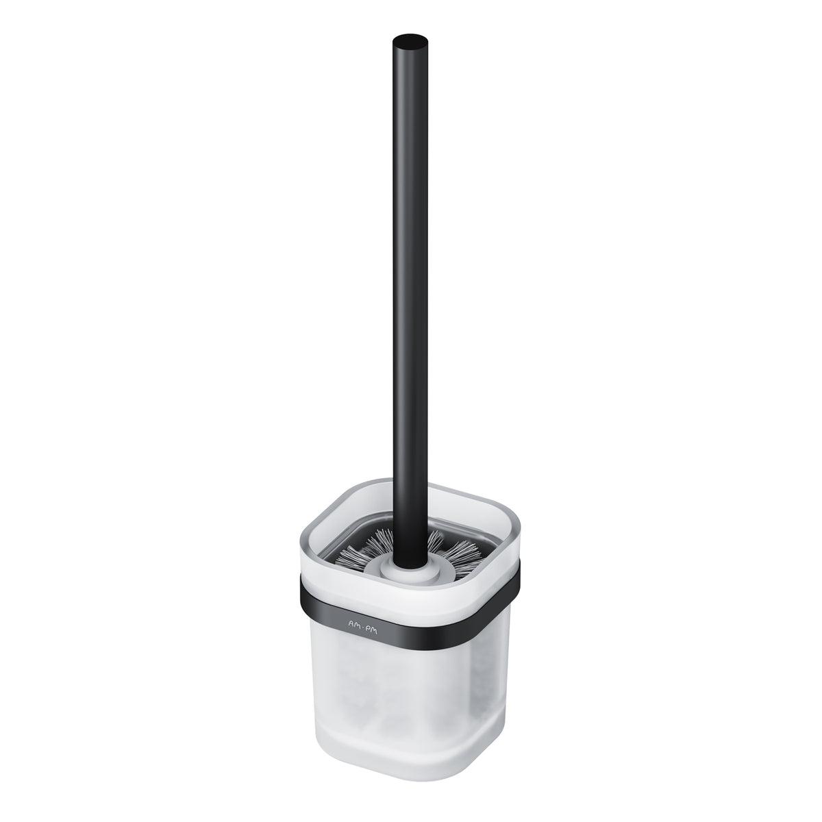 A8F33322 - FUNC Perie WC + Suport Sticla Negru Mat + Alb Mat AM&PM-8