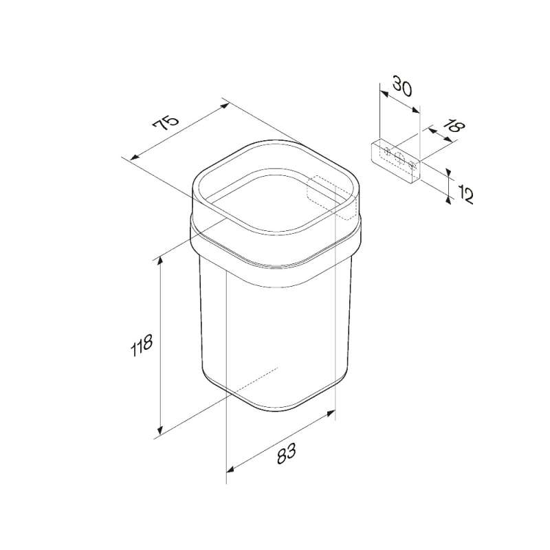 A8F34322 - FUNC Suport Sticla Periute Dinti Negru Mat/Alb Mat AM&PM-7