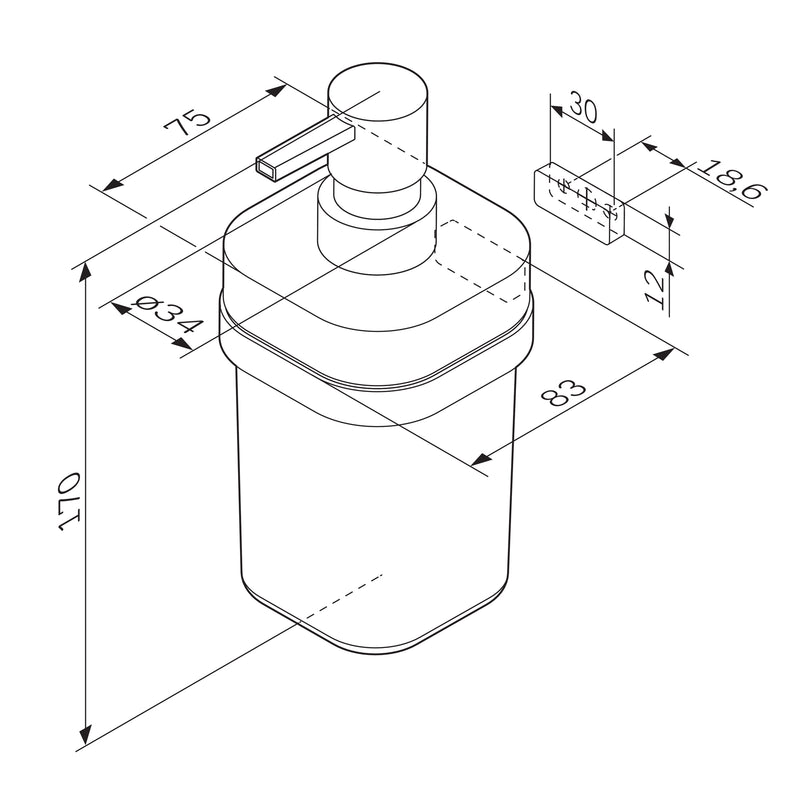 A8F36900 - Suport Sticla Sapun lichid alb mat/crome AM&PM-6