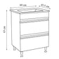 Mobilier Baie MDF și lavoar granit, Seria 486, Sertare, 60cm, Alb