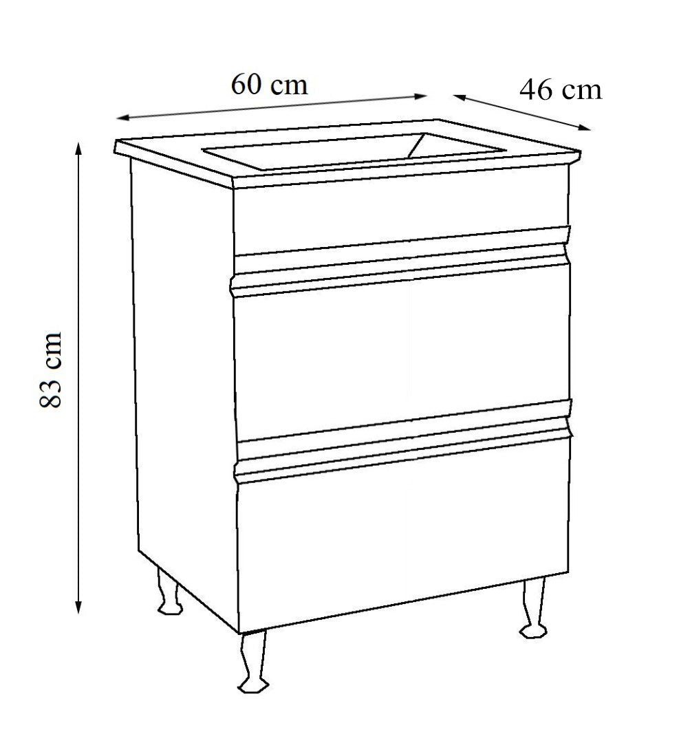 SERIA 886 - MOBILIER BAIE 60CM MDF ALB+LAVOAR GRANIT DUBAI