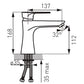 Algeo Square Black/Chrome - Baterie stativa lavoar, negru/crom