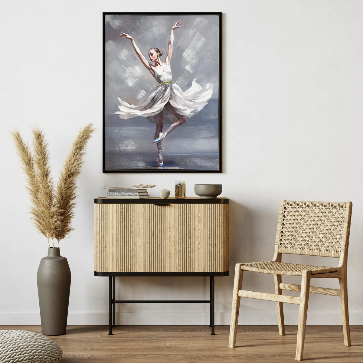 Tablou Canvas Modern Balet, Pictat Manual, cu Ramă PS