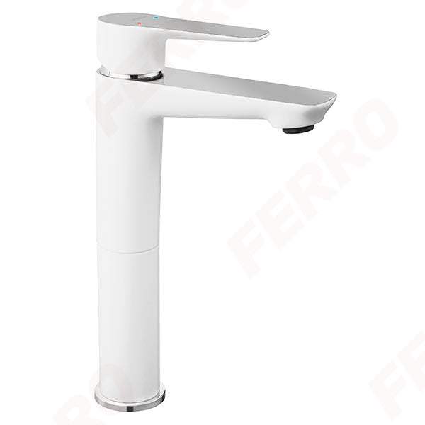 Adore White -Baterie stativa pentru lavoar inalt, alb/crom