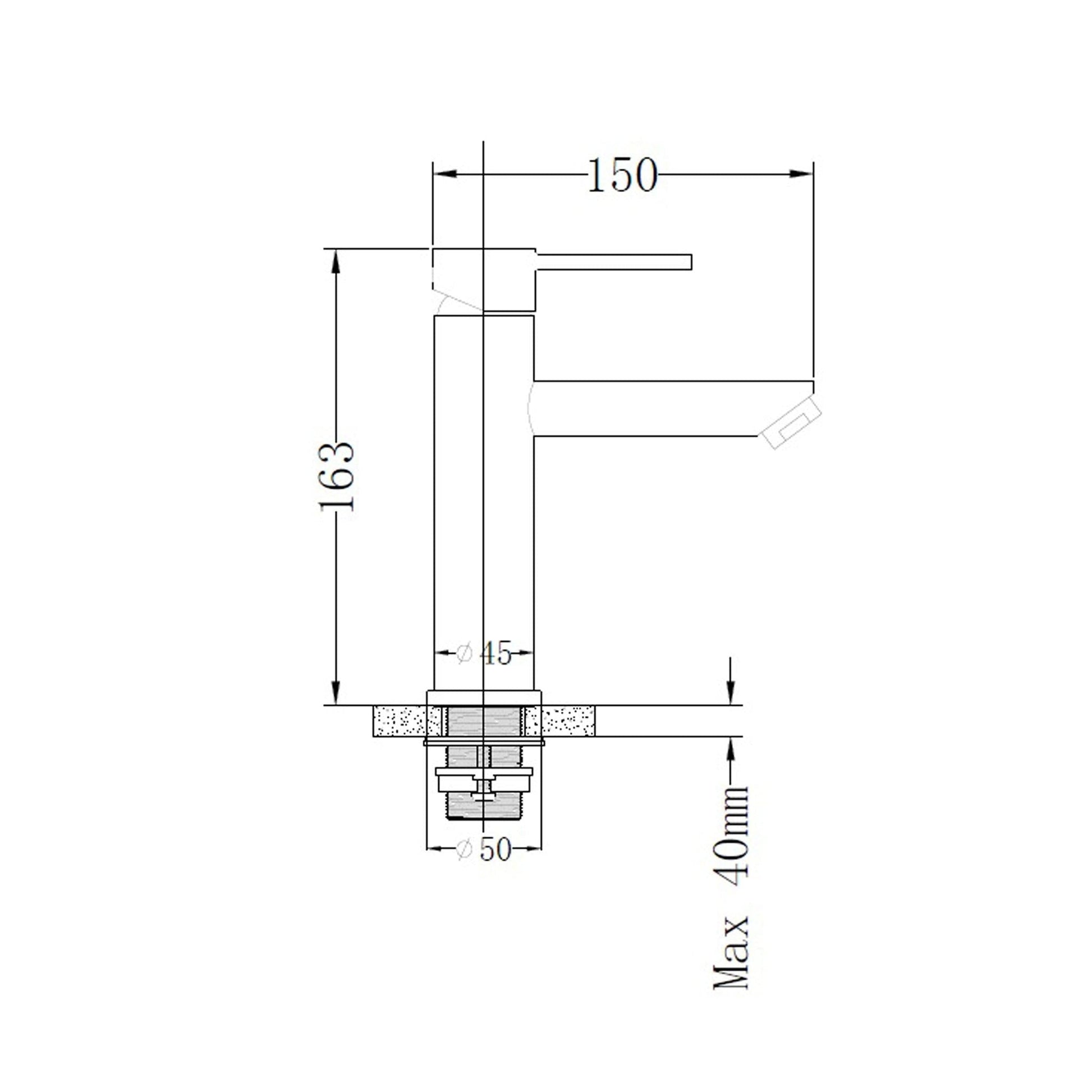 Baterie Lavoar cu Ventil Scurgere Click-Clack, din Inox, Satinat - La Cucu