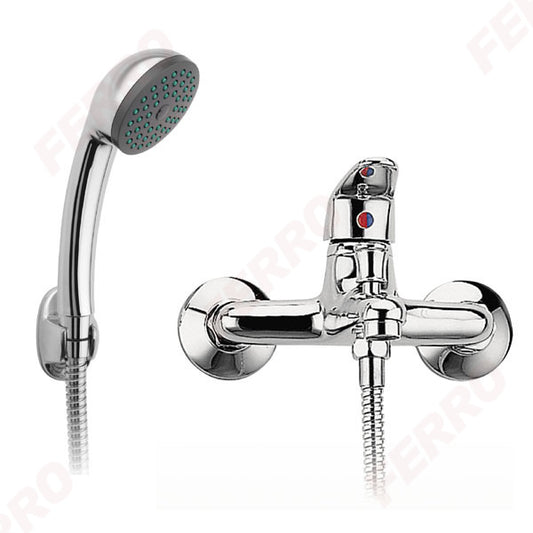 Smile - Baterie perete cada-dus cu set de dus inclus, crom