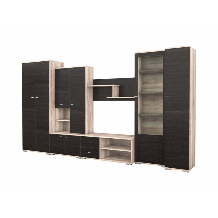 Bibliotecă living Gabriela, 370 cm, Wenge Sonoma