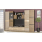 Bibliotecă living Glamour, 300 cm, Wenge/Cappuccino